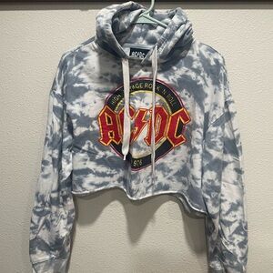 AC/DC Blue and White Tie-Dye Hoodie